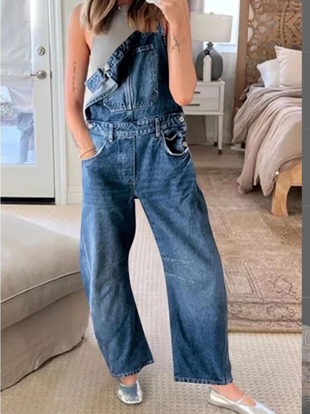 Barrel Jean Overalls